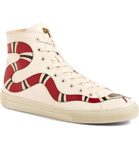 gucci snake high top sneakers|Gucci embroidered snake sneakers.